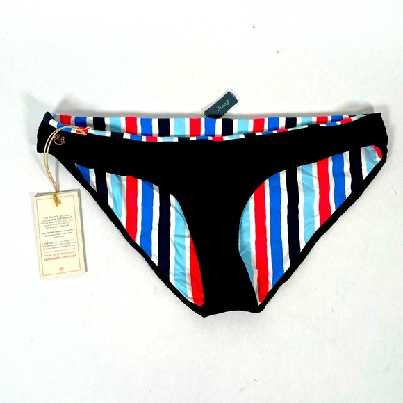 Maaji ReversibleSwim Bottoms Size Extra Large Black Blue Pink White - Picture 3 of 5